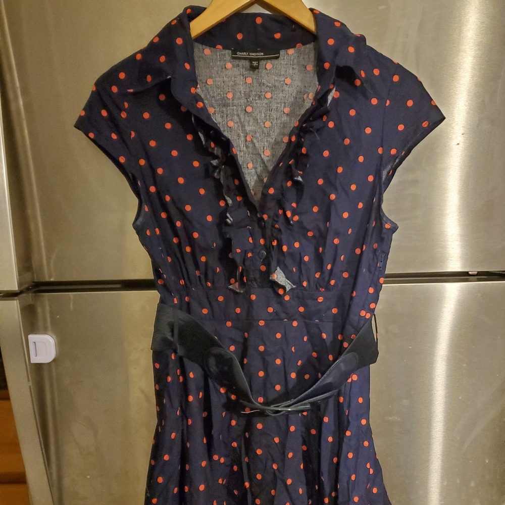 Pokedotted dress with belt